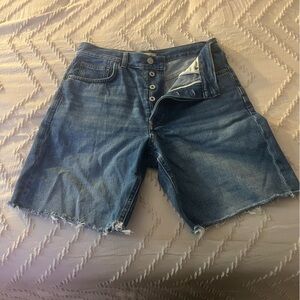 Madewell Distressed Blue Jean Shorts